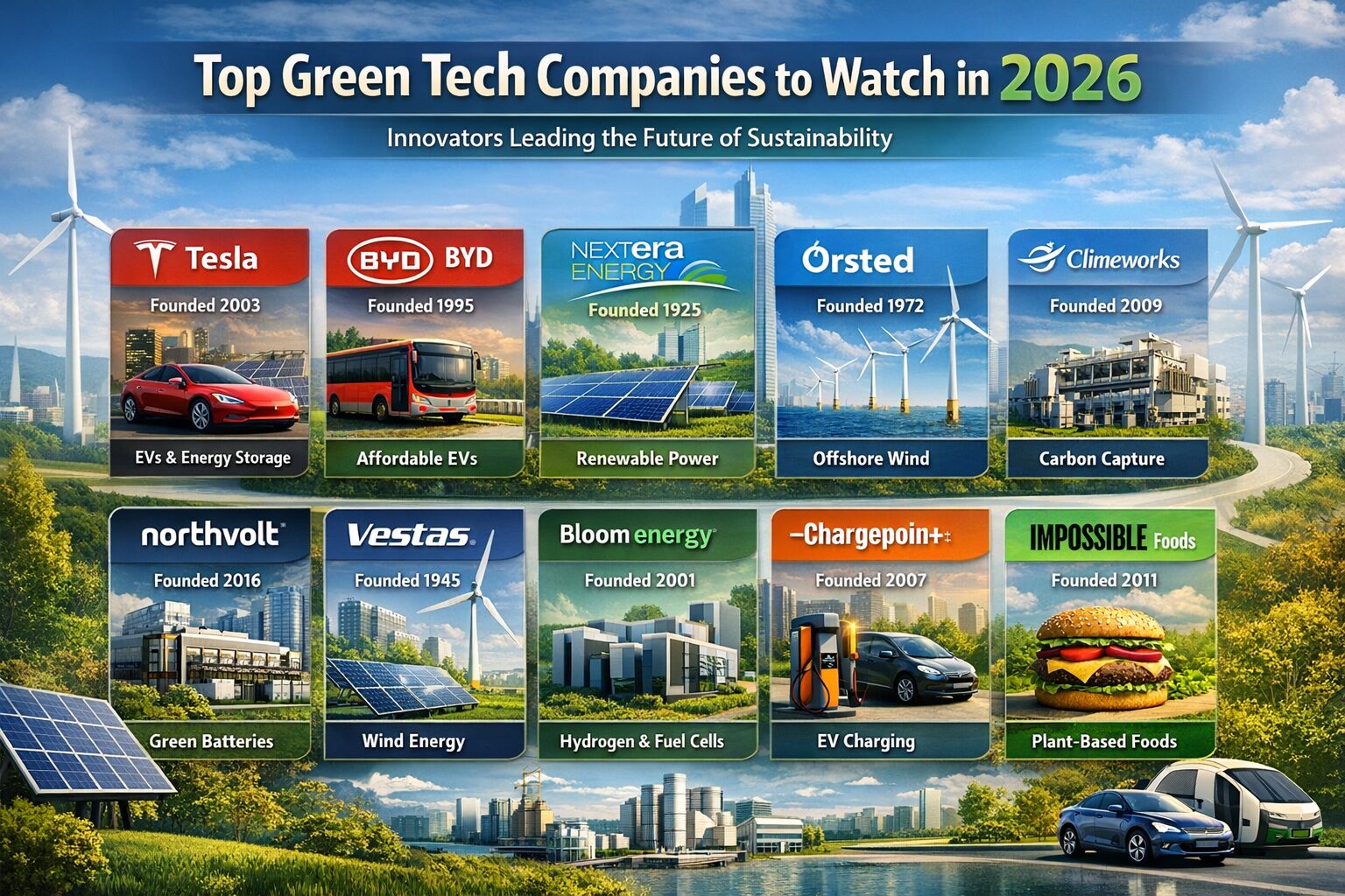 Top Green Tech Companies to Watch in 2026